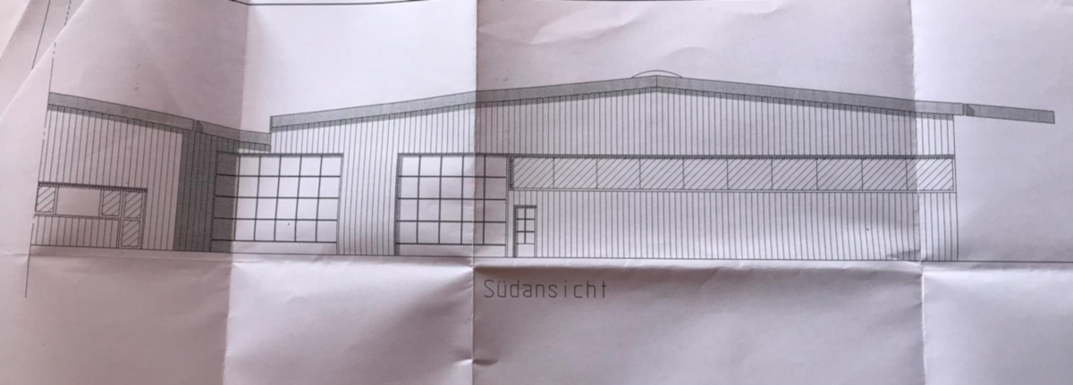 Süd Ansicht der möglichen neuen Halle